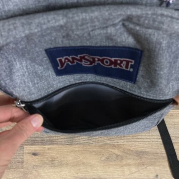 JanSport Cool Student Grey Letterman Poly One Size Backpack - Picture 8 of 12